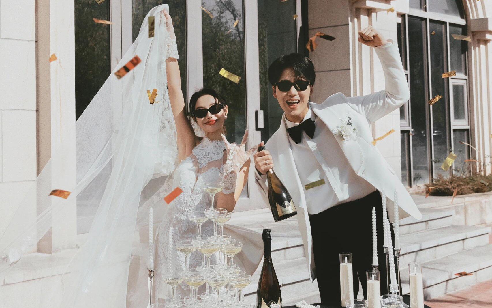 老钱风复古街拍婚纱照氛围太好了