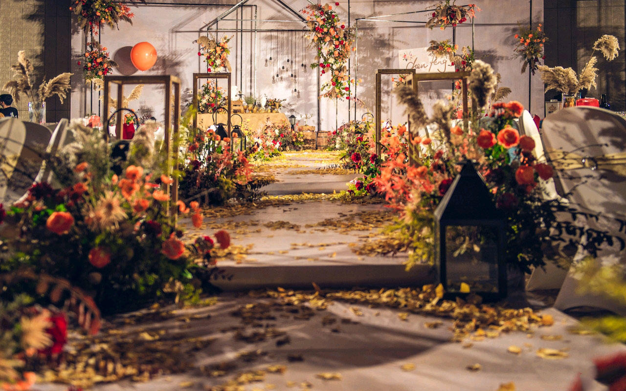 双双囍事案例分享室内秋色系ins风