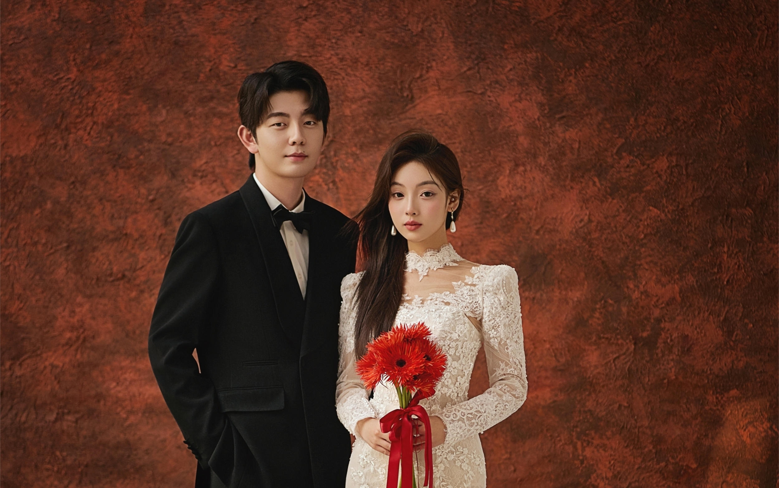 绝了我的老天奶‼️好爱我的红底复古婚纱照