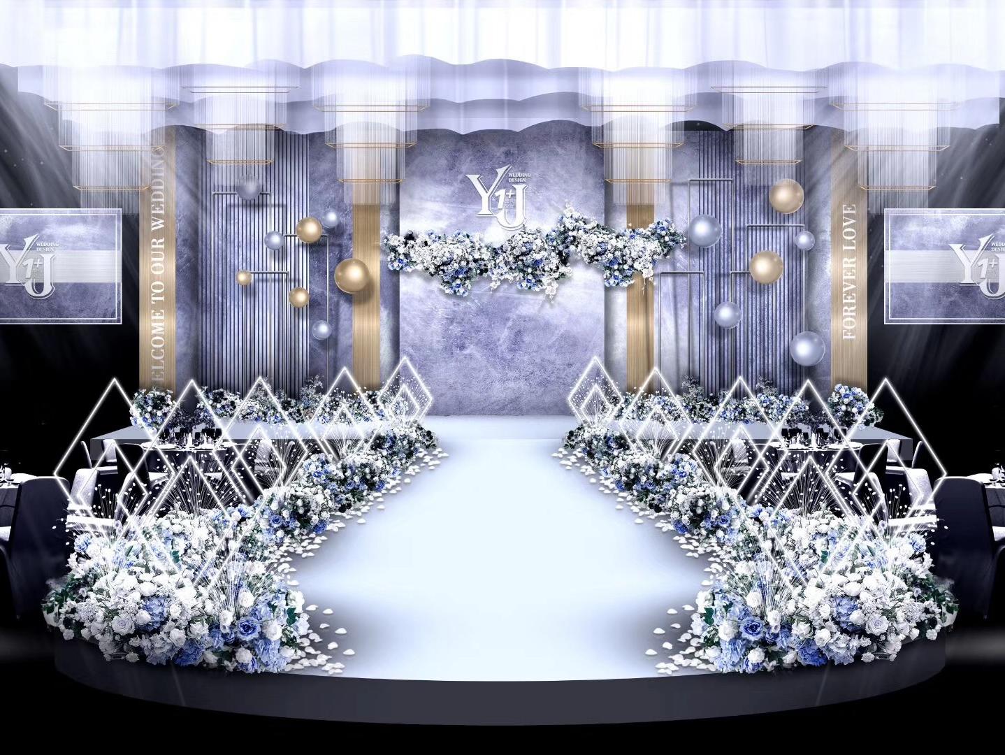 【亿爱定制】莫兰迪灰高端大气喷绘唯美婚礼