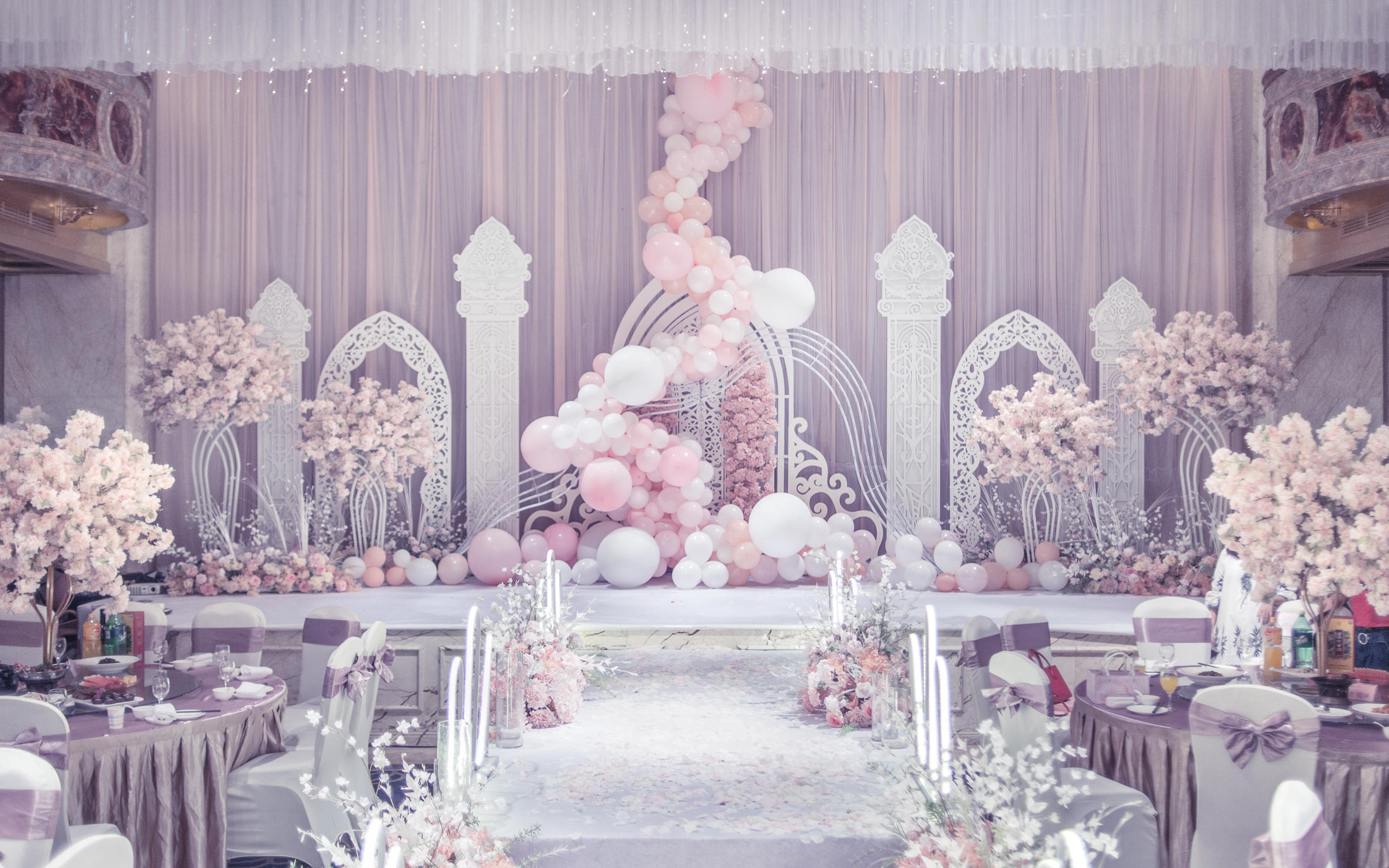 #浪漫主义婚礼#粉白色系#你我的童话