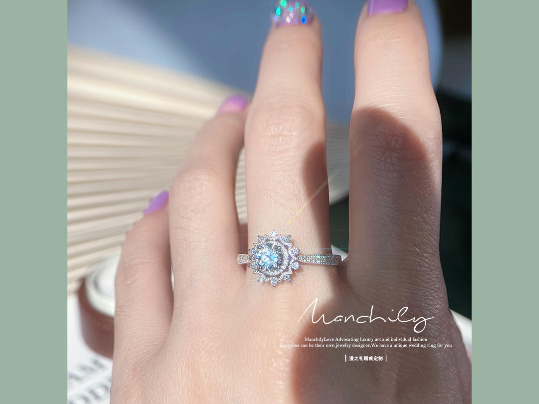 曜日 | 日光灵感原创钻戒设计18k金结婚钻戒