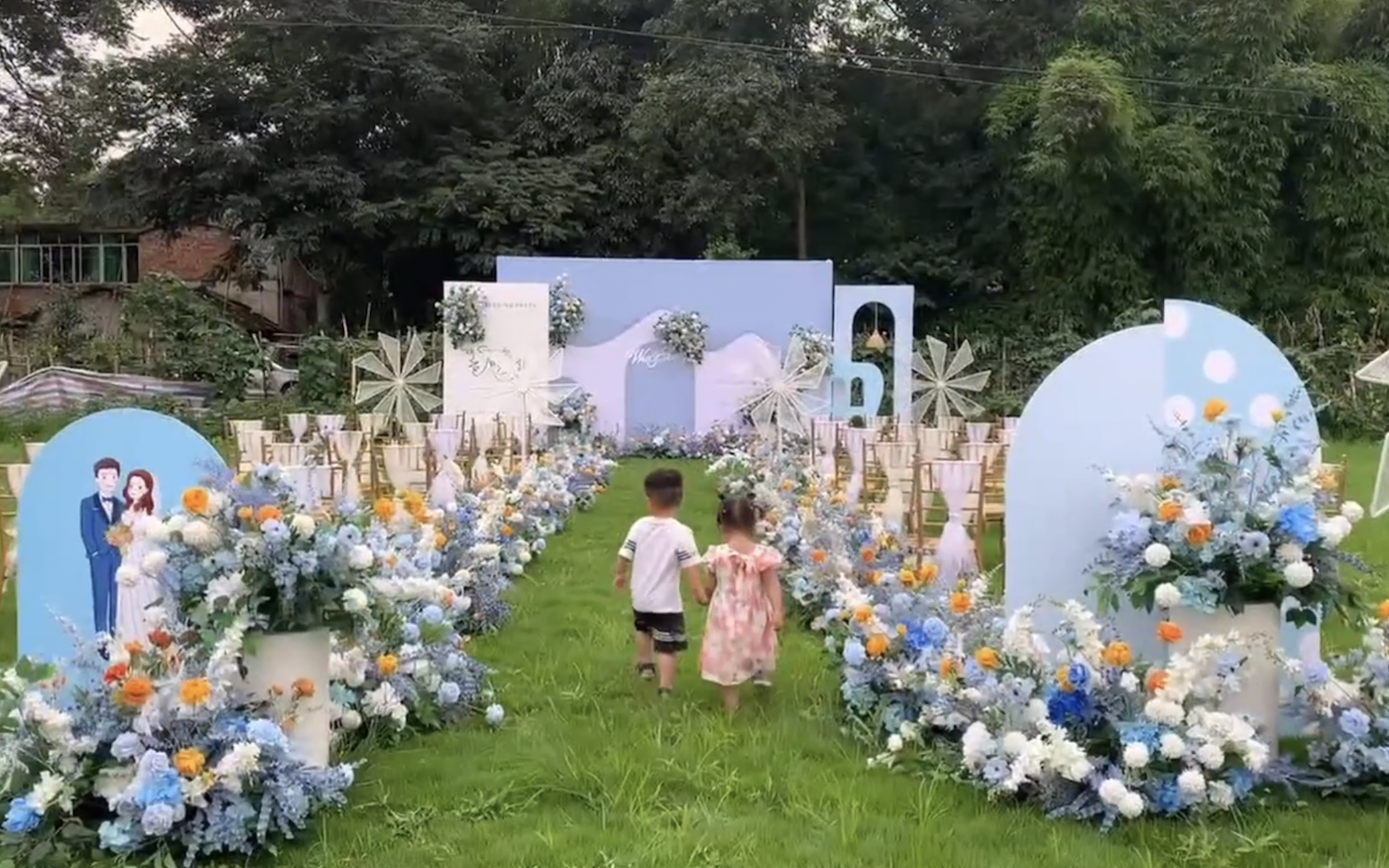 【韩尚宫】户外草坪，蓝色系婚礼