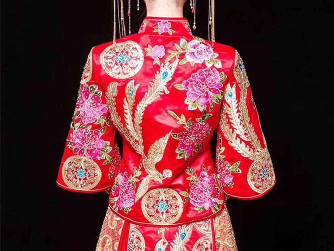 香港纯手工金丝银线龙凤褂