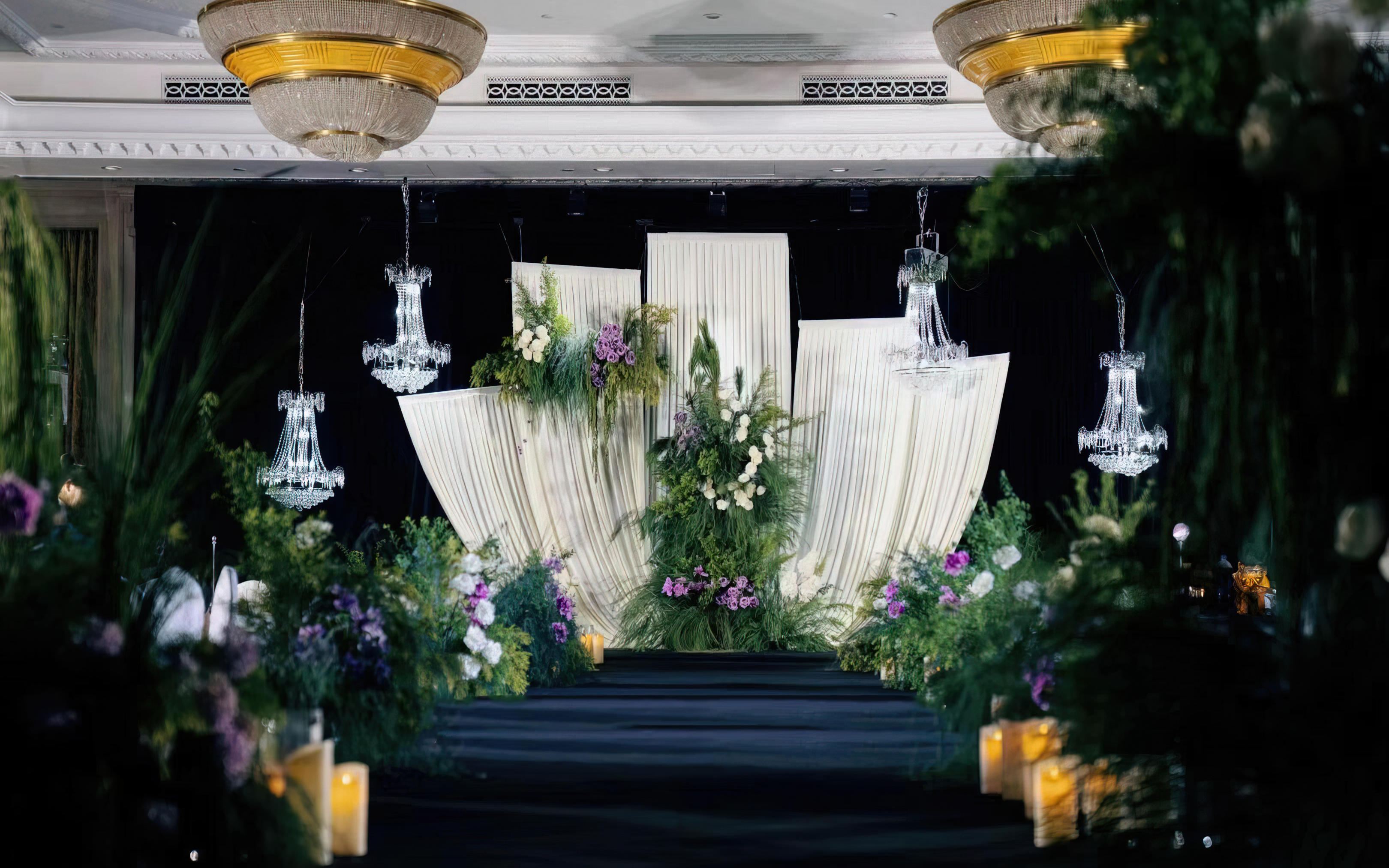 韩式布艺风婚礼，白绿清新演绎