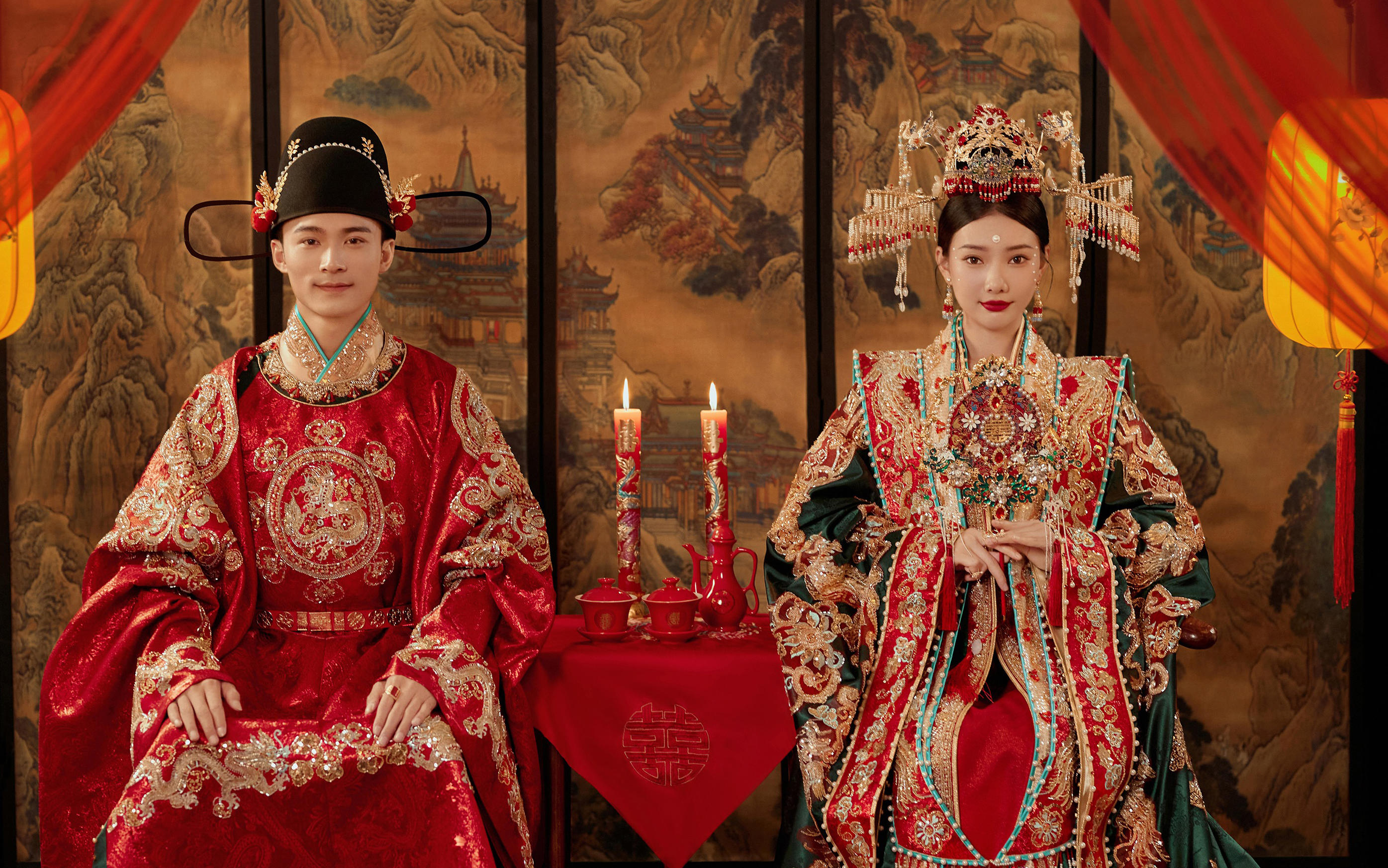 24年超有创意的中式汉服婚纱照      