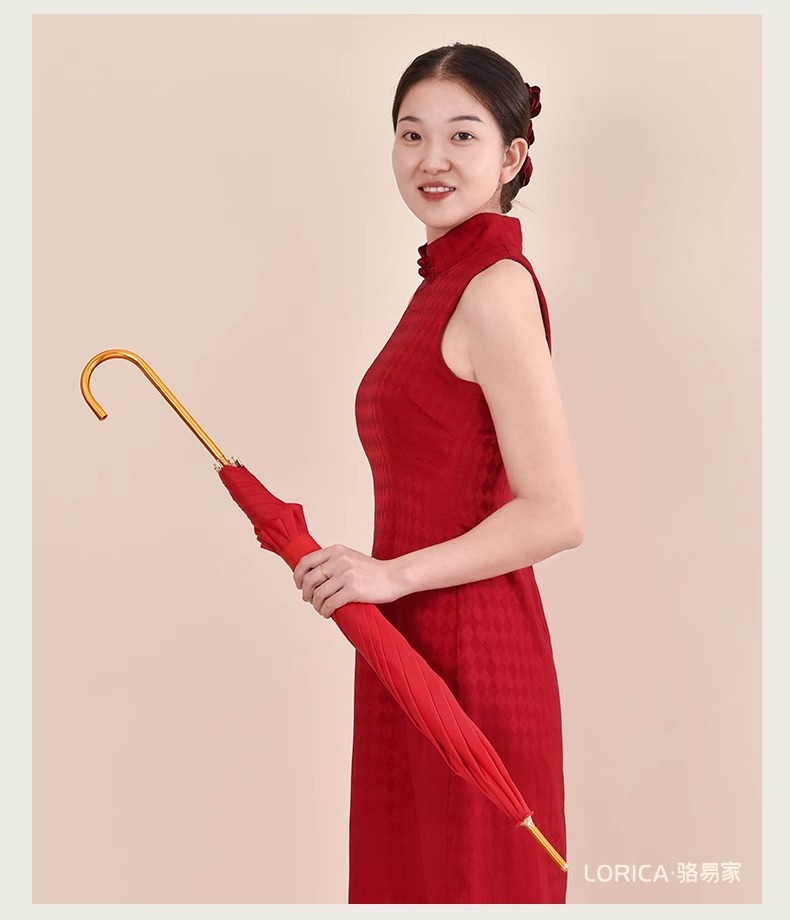 骆易家结婚红伞陪嫁红雨伞