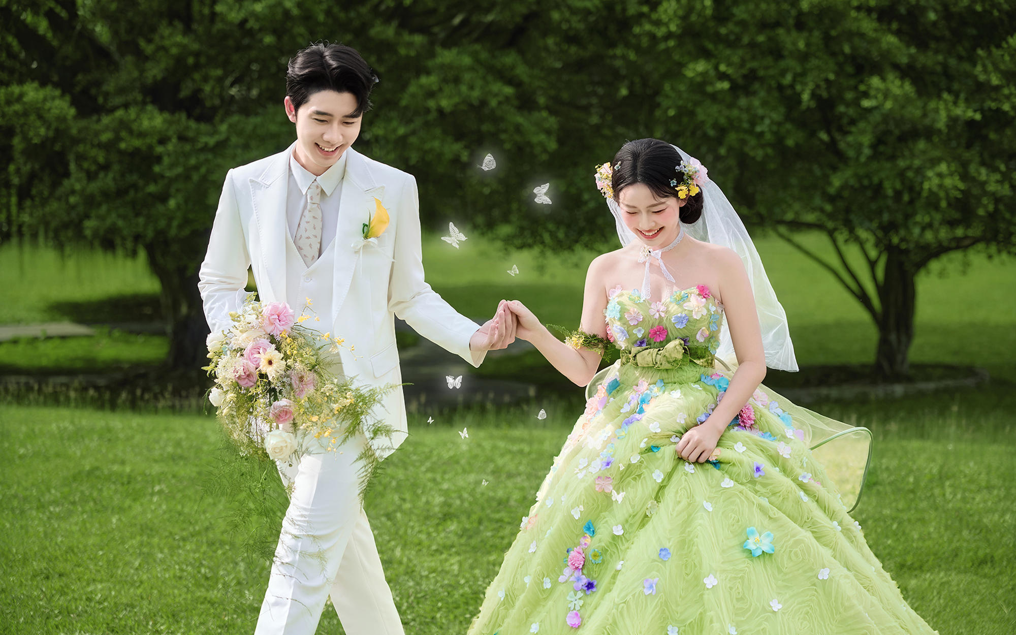 🍃闯进童话森林！我们的绿野仙踪婚纱照成真了！