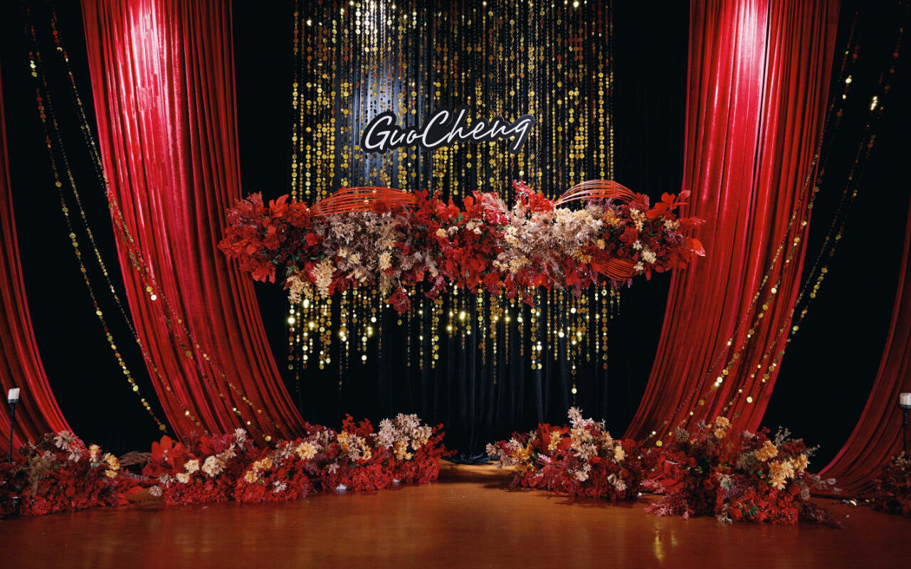 MEMO美慕|红金现场大气浓烈复古红金色婚礼