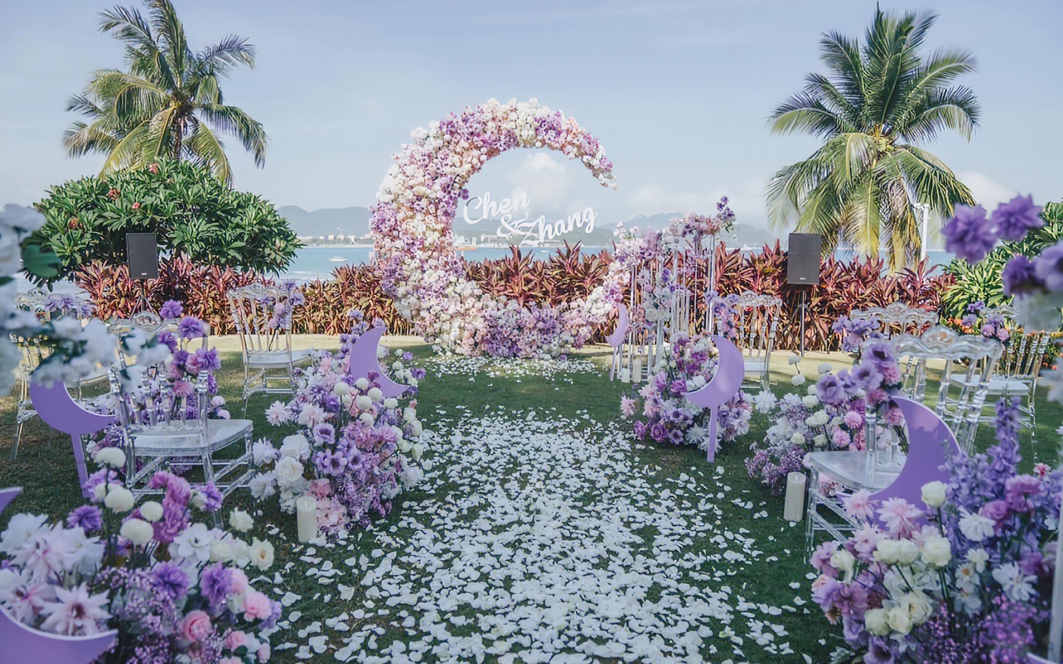 粉紫交織，浪漫滿盈的婚禮