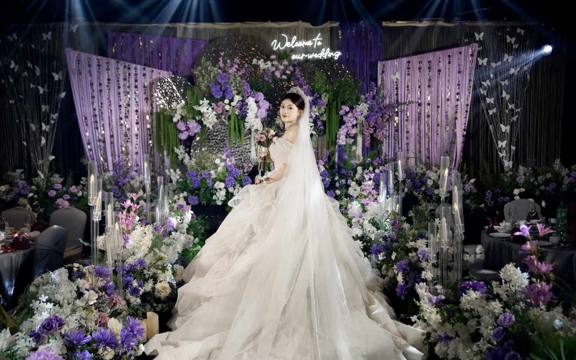 格蘭云天·閱酒店韓式水波紋紫色婚禮案例
