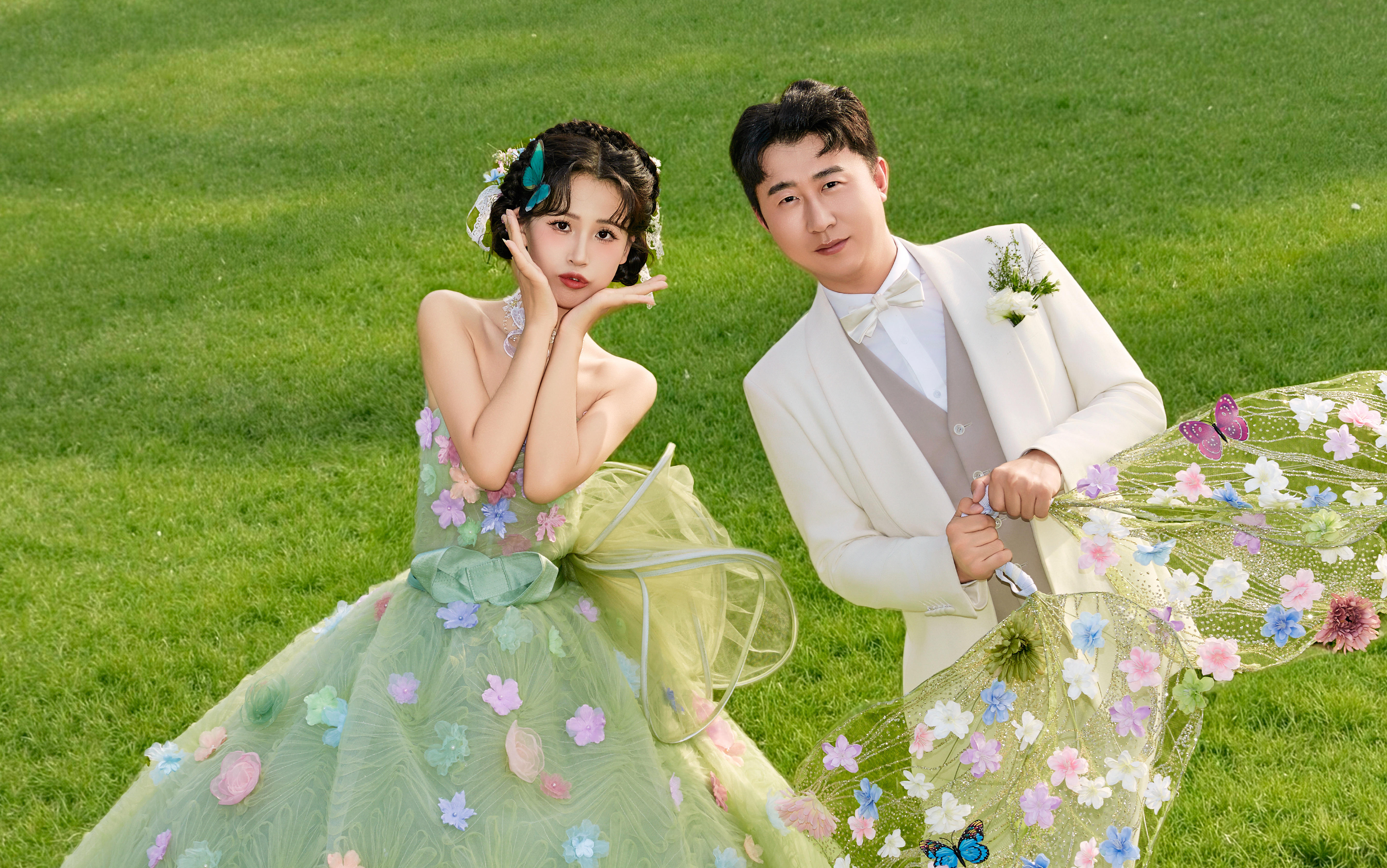 深圳客片🌿救命💓绿色系花神婚纱照！太美了！