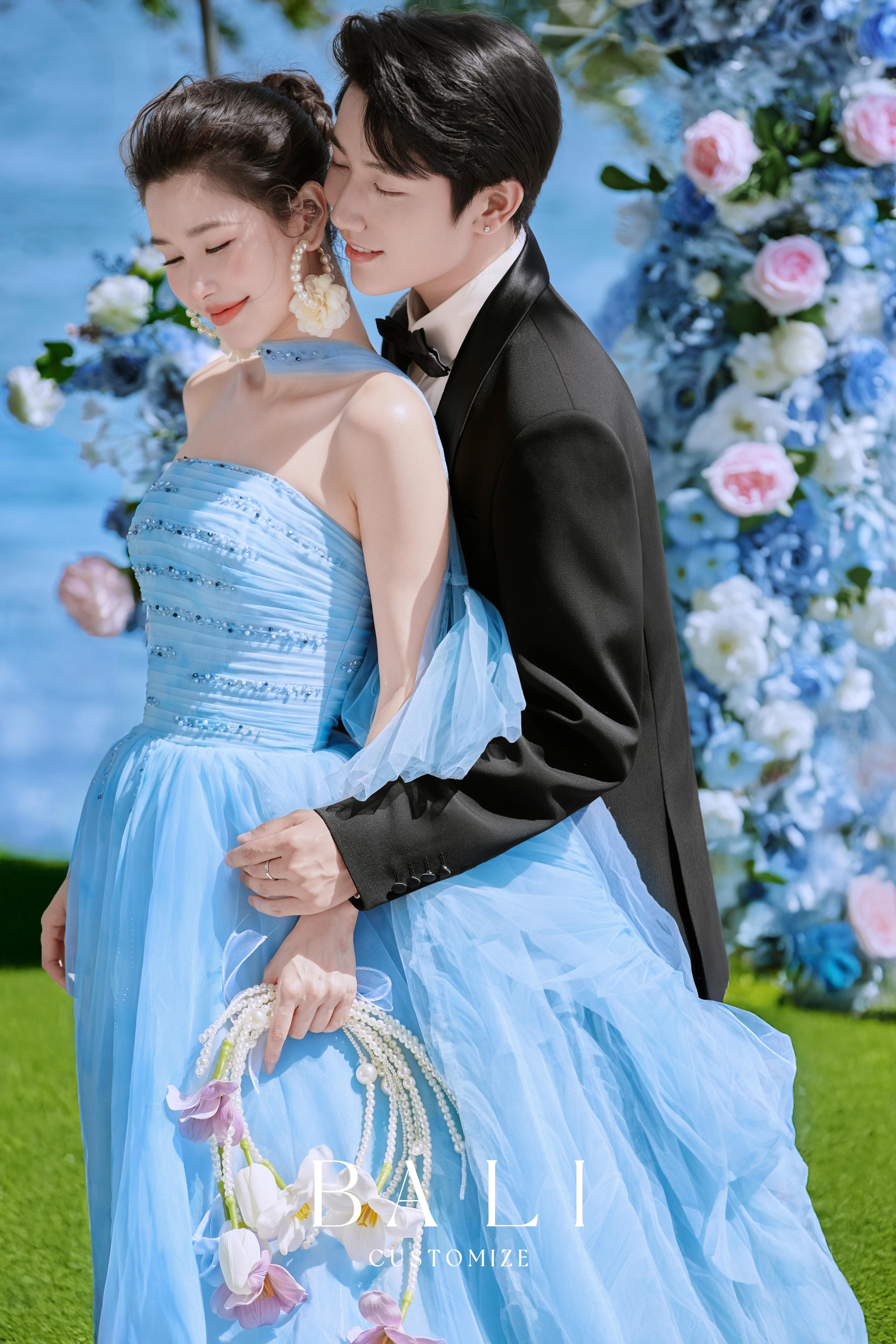 蓝纱花神森系婚纱照