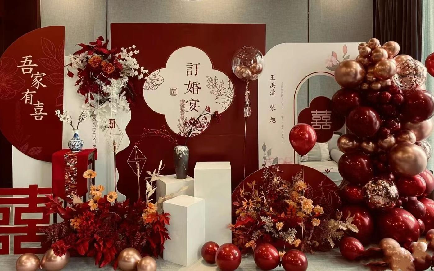 福州市区新中式小预算订婚布置 