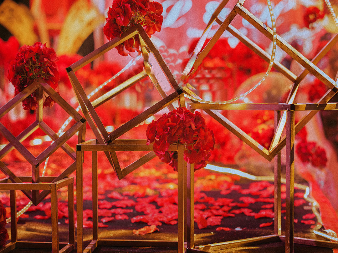 永村婚礼概念馆《红金》色系婚礼大气庄重风格