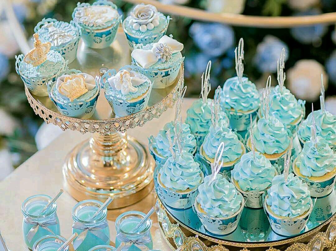 浅蓝色清新婚礼主题甜品 私人订制