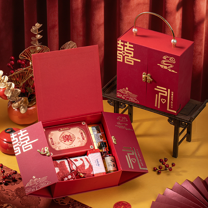 珠玉滿堂圓環(huán)禮盒 結婚婚禮賓客回禮實用手提禮盒