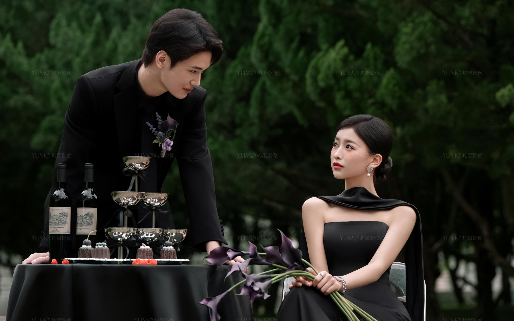 屿墨影像｜黑礼森系婚纱照｜又A又飒