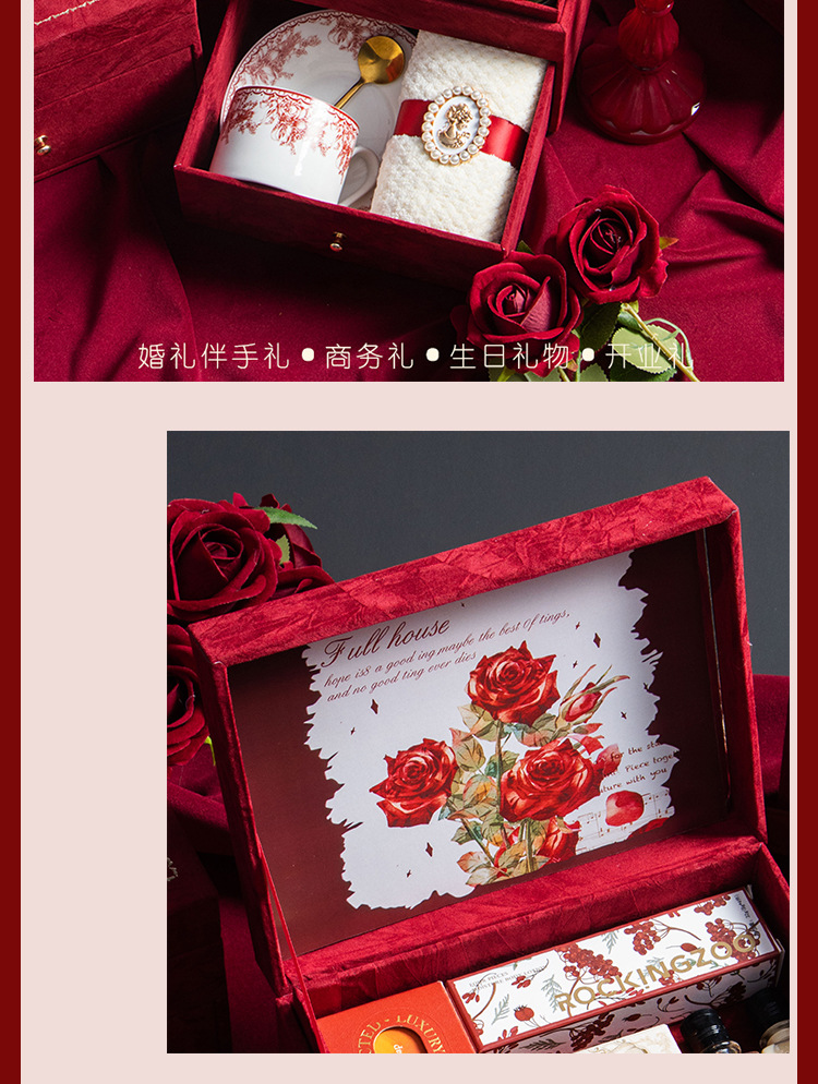 絲絨雙層伴手禮 結(jié)婚化妝鏡送閨蜜小眾實(shí)用姐妹團(tuán)雙層手提禮盒