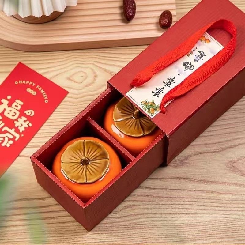订婚宴布置桌摆柿柿如意摆件订婚用品