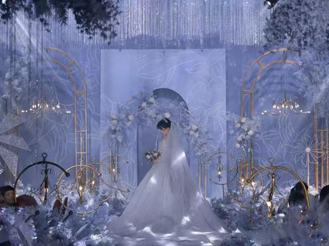 合喜文化蓝色婚礼送主持摄像超炫灯光梦幻风格