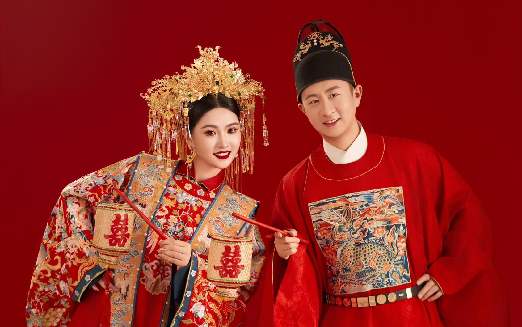 中式婚紗照 古裝婚房