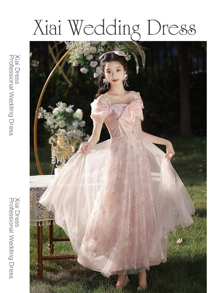 禧爱·婚纱 仙气甜美粉色伴娘服