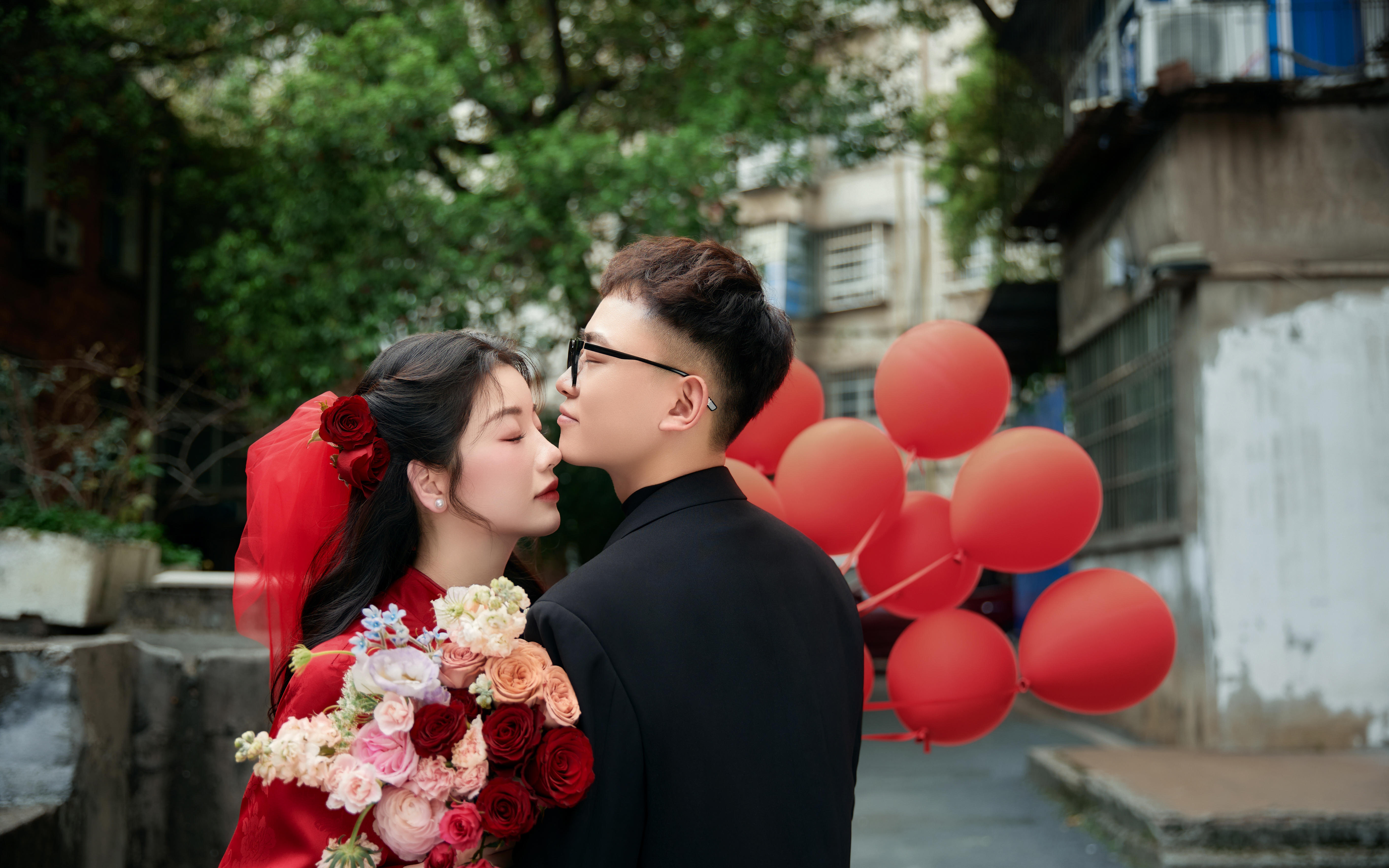 被追着问的中国红喜嫁婚纱照