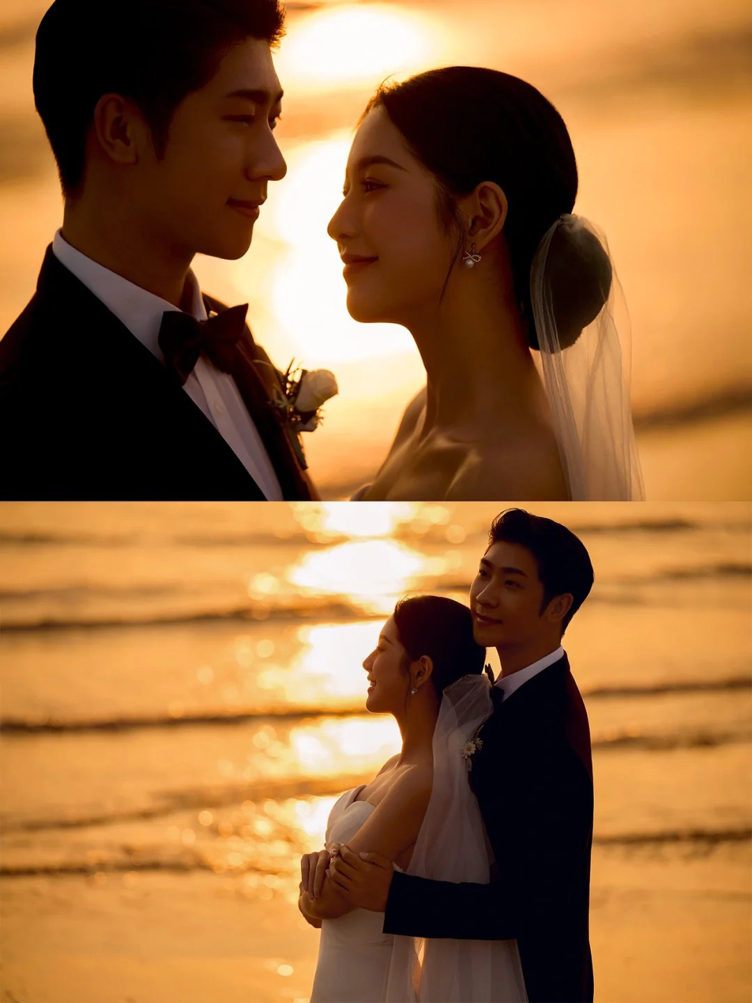 海边夕阳婚纱照