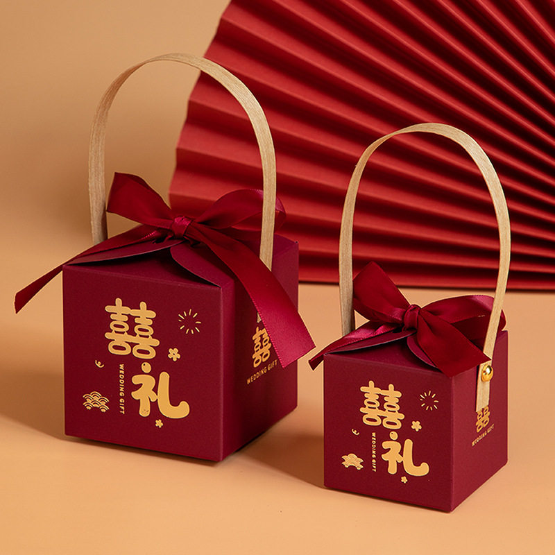 50个新中式手提喜糖方盒