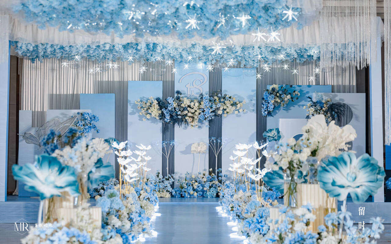 《天空之翼》-浅蓝白小轻奢梦幻花海唯美浪漫婚礼