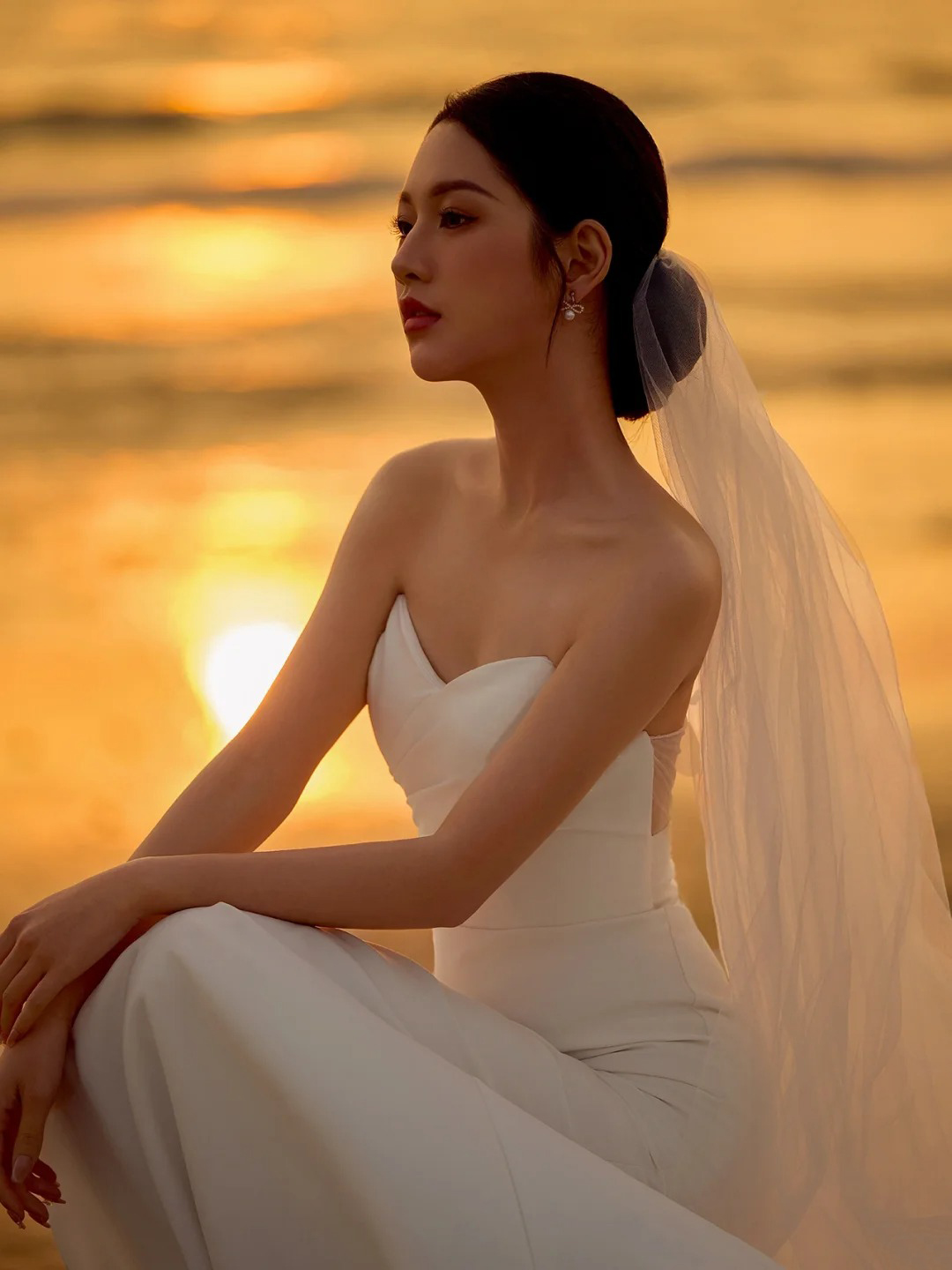 海边夕阳婚纱照