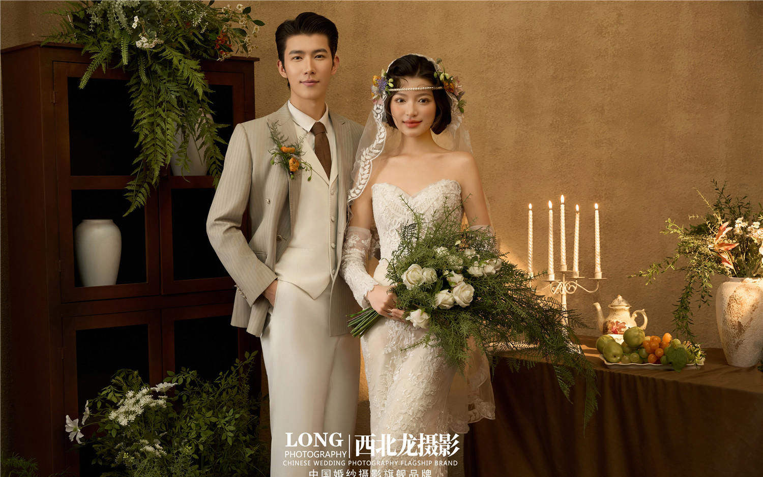 【西北龙摄影】室内法式花房婚纱照