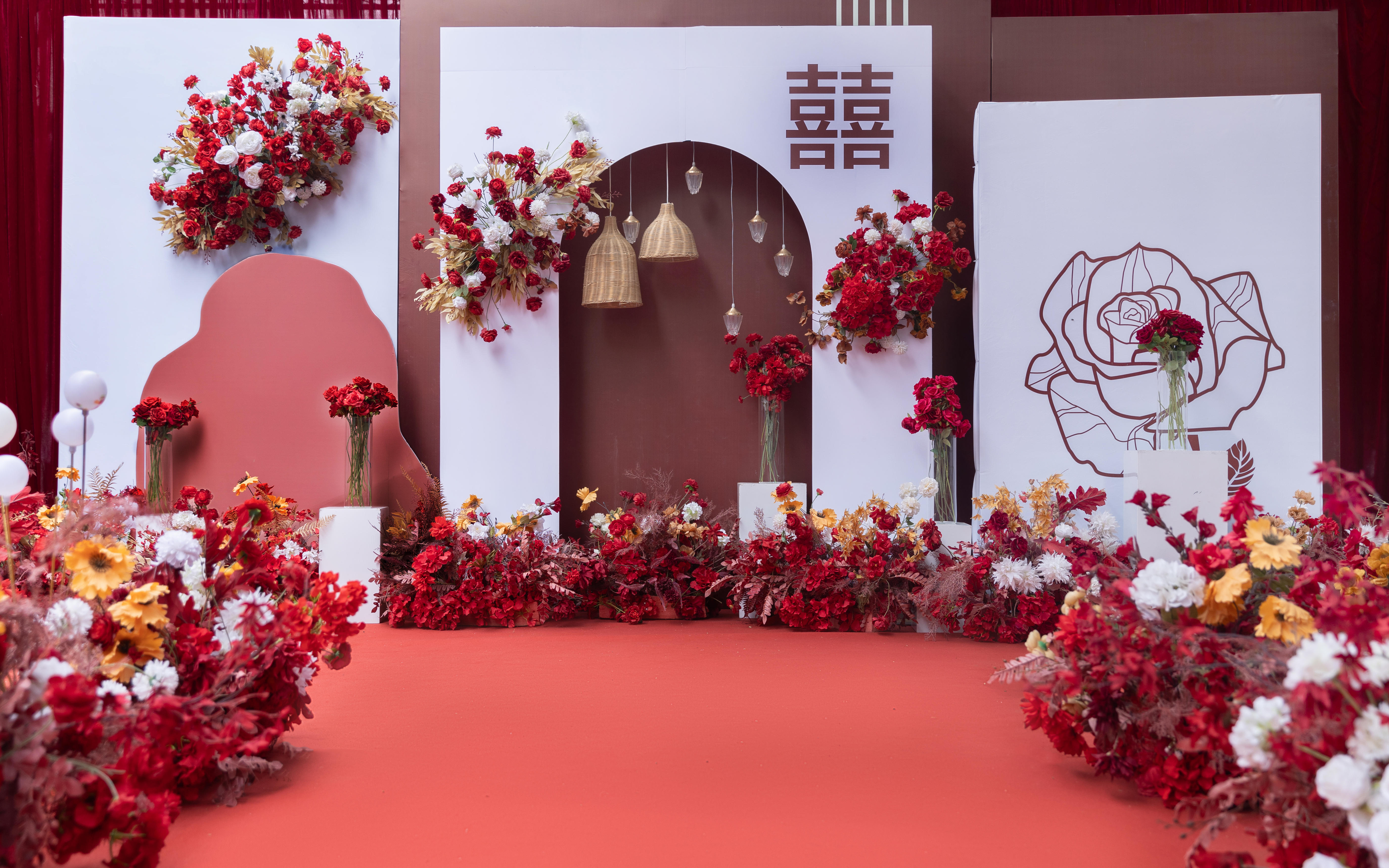 户外红色婚礼