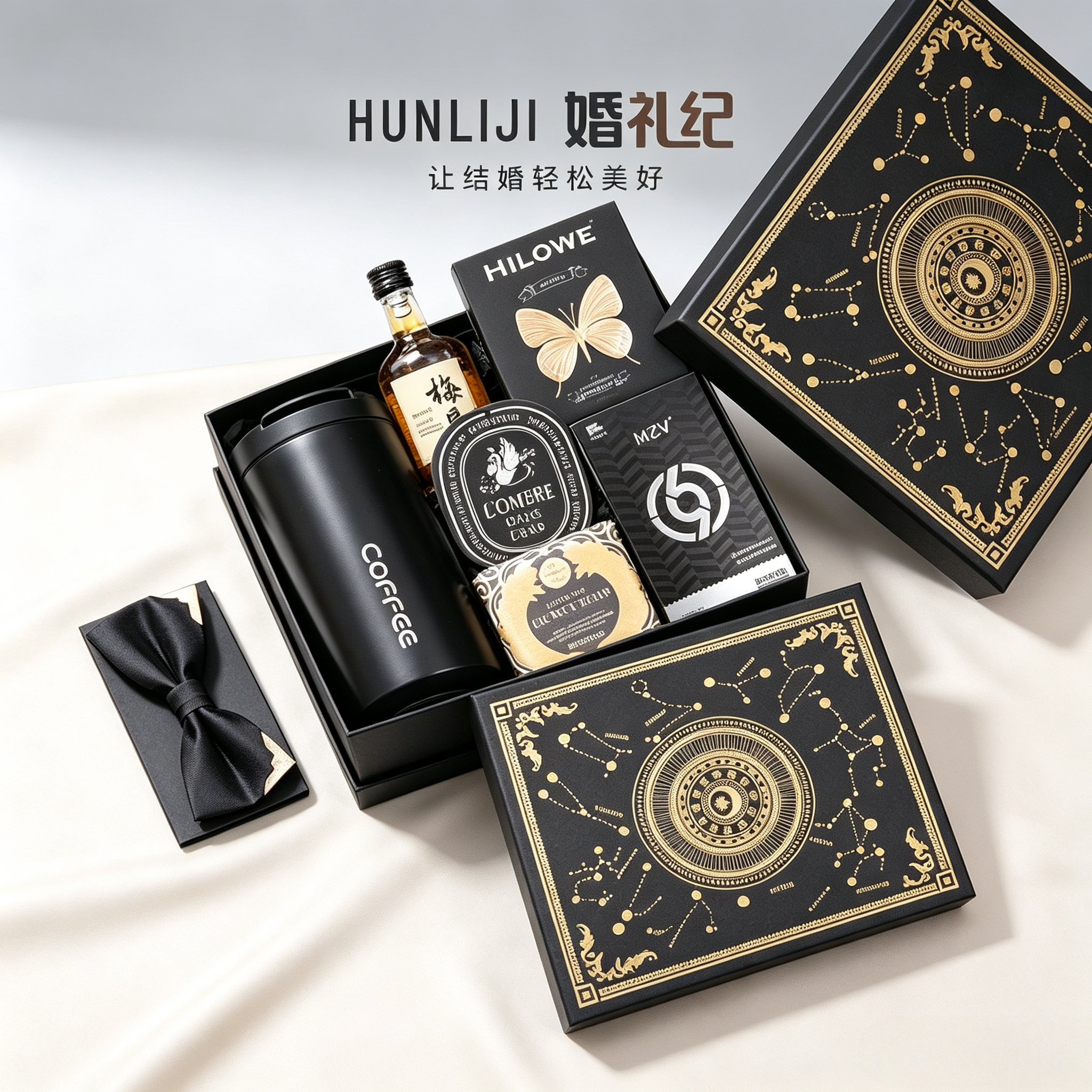 黑色星座系列 高级小众伴郎礼盒
