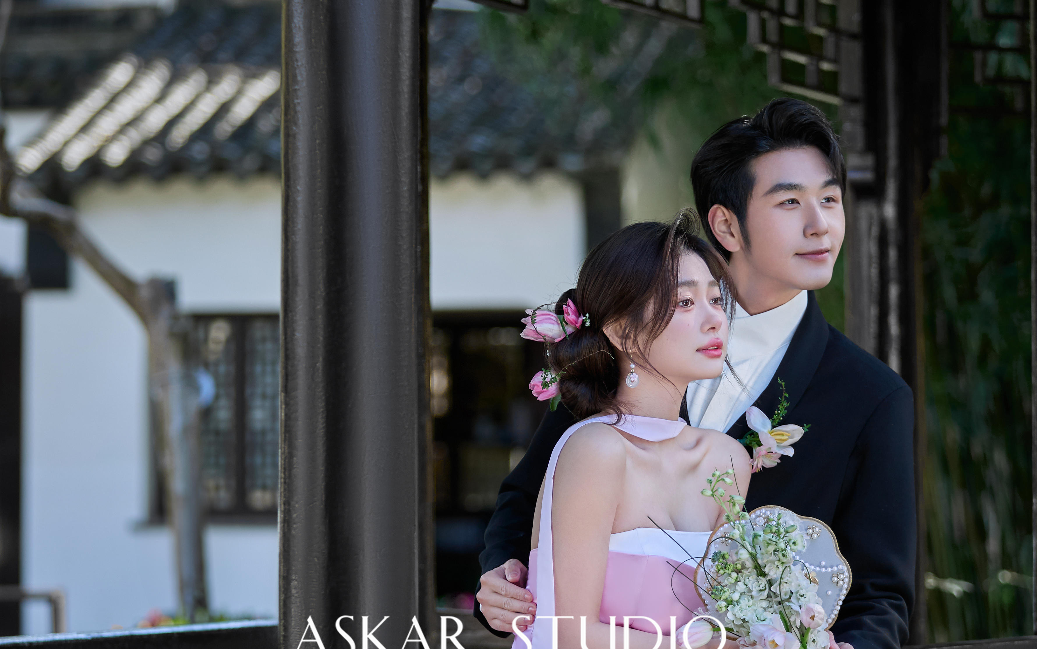 【奥斯卡摄影】桃花笑靥🎀新中式园林婚纱照