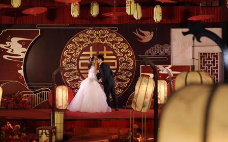 中式婚礼布置+吊顶+过门接亲服务