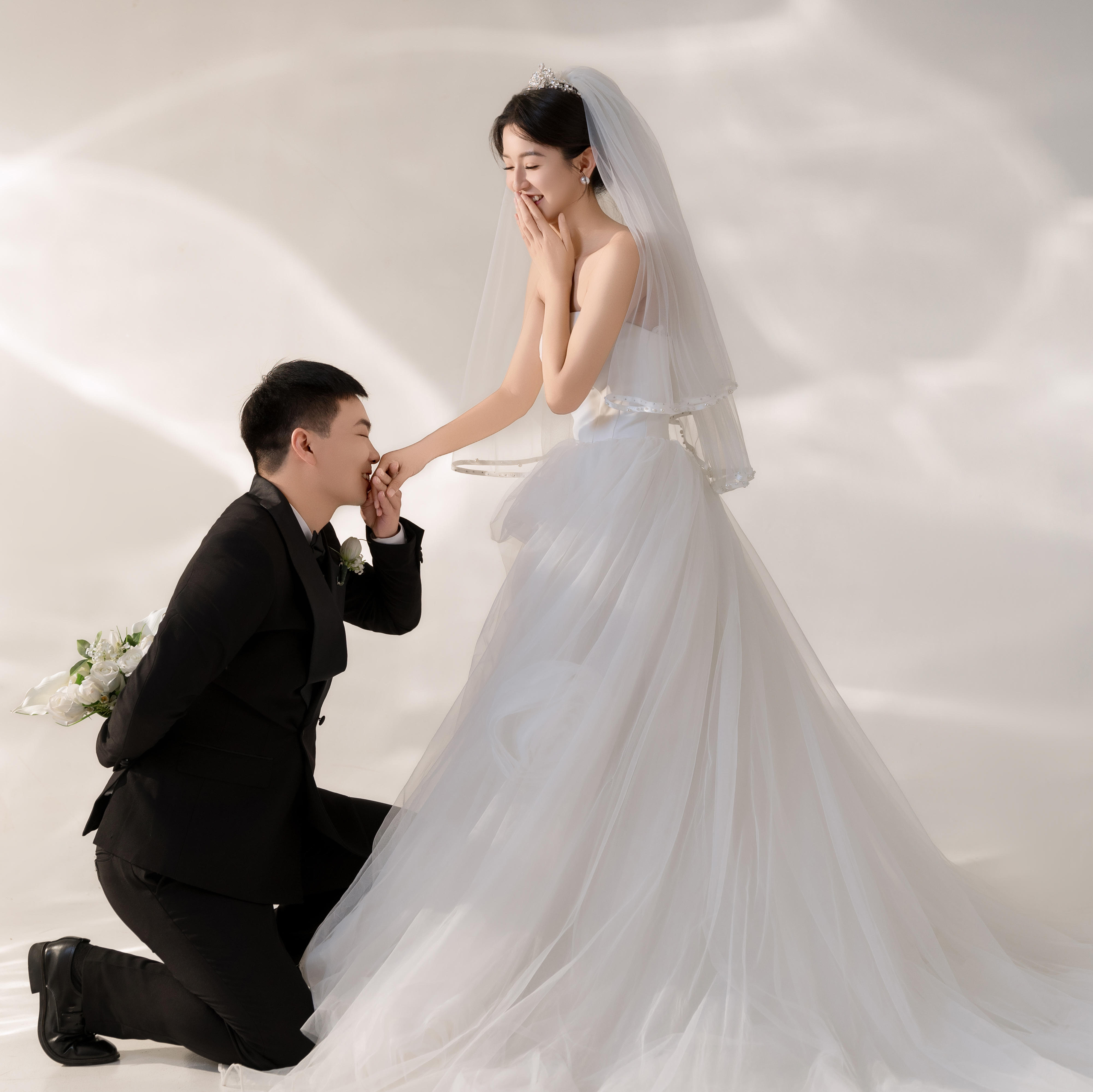 水波纹光影主纱照