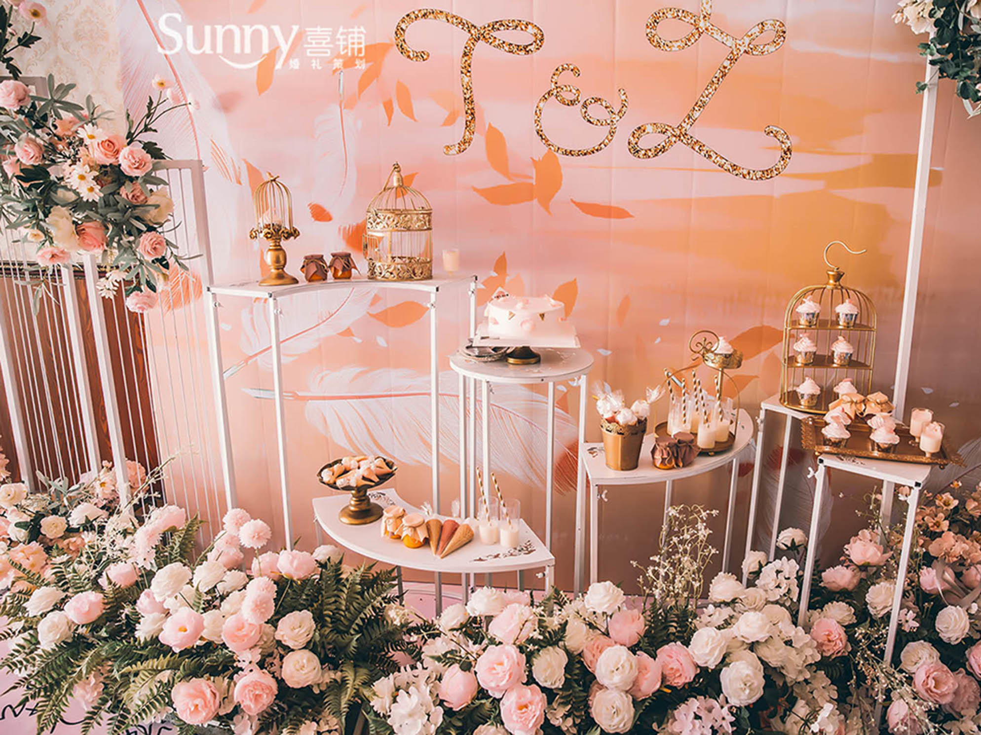 【人气爆款】浪漫香槟粉色蔷薇花主题