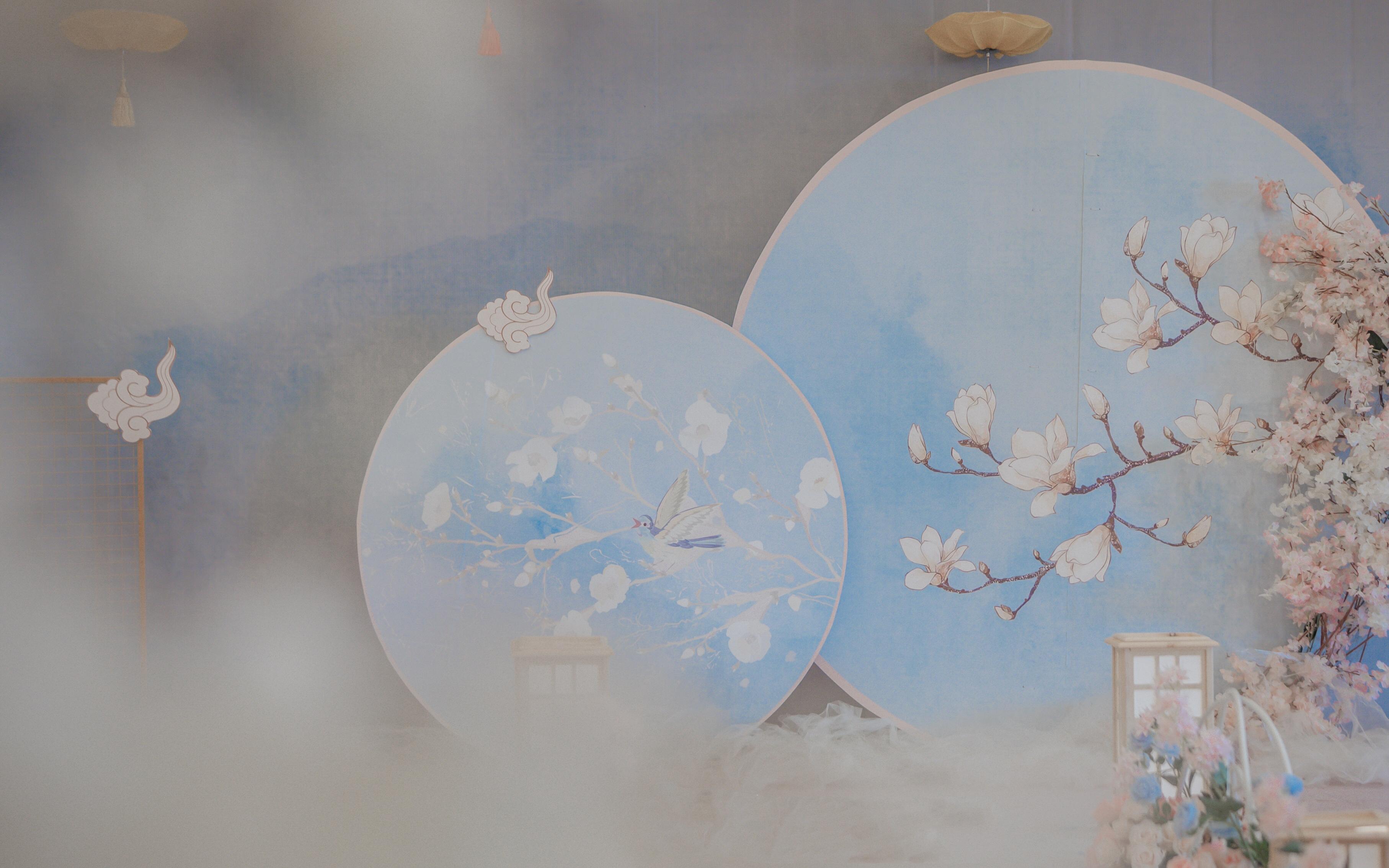 蓝色新中式主题婚礼 泰州凯源大酒店