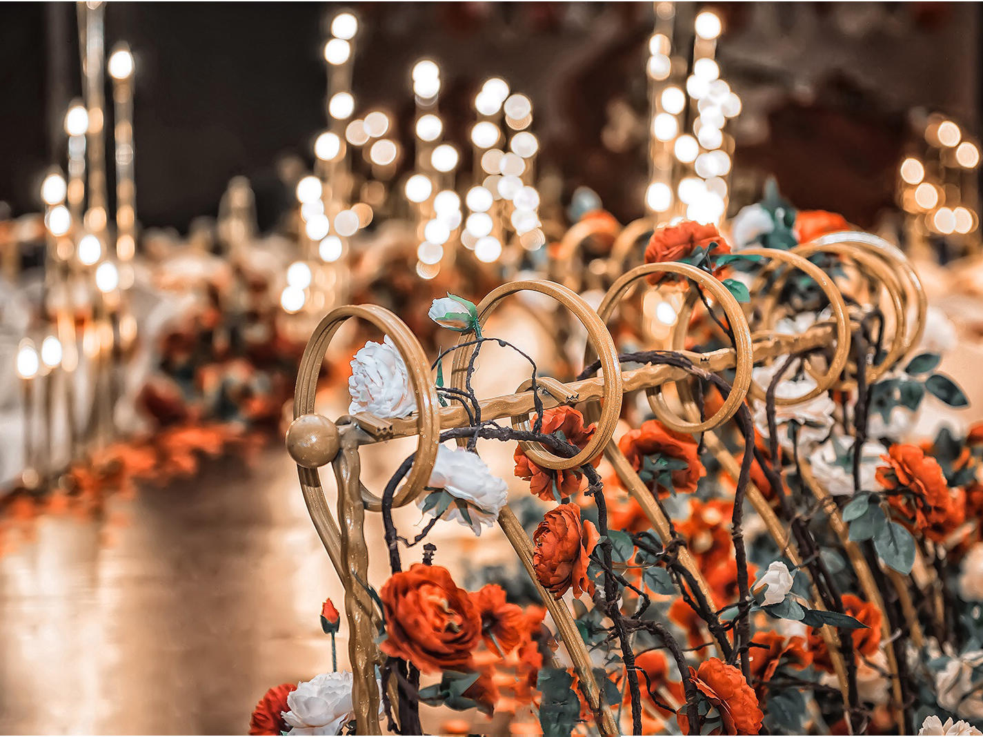 韩式轻奢大气婚红黑色系现场