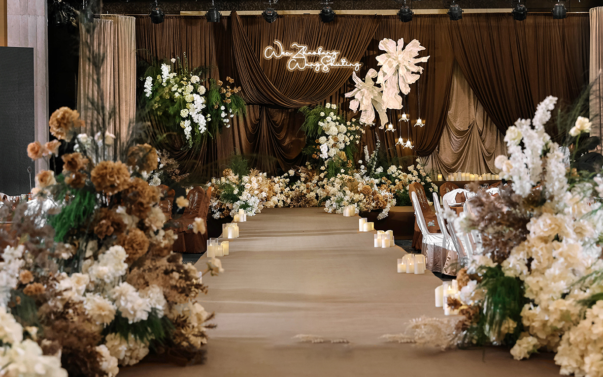 【咖色森系沉浸式婚礼】法式复古 韩式简约