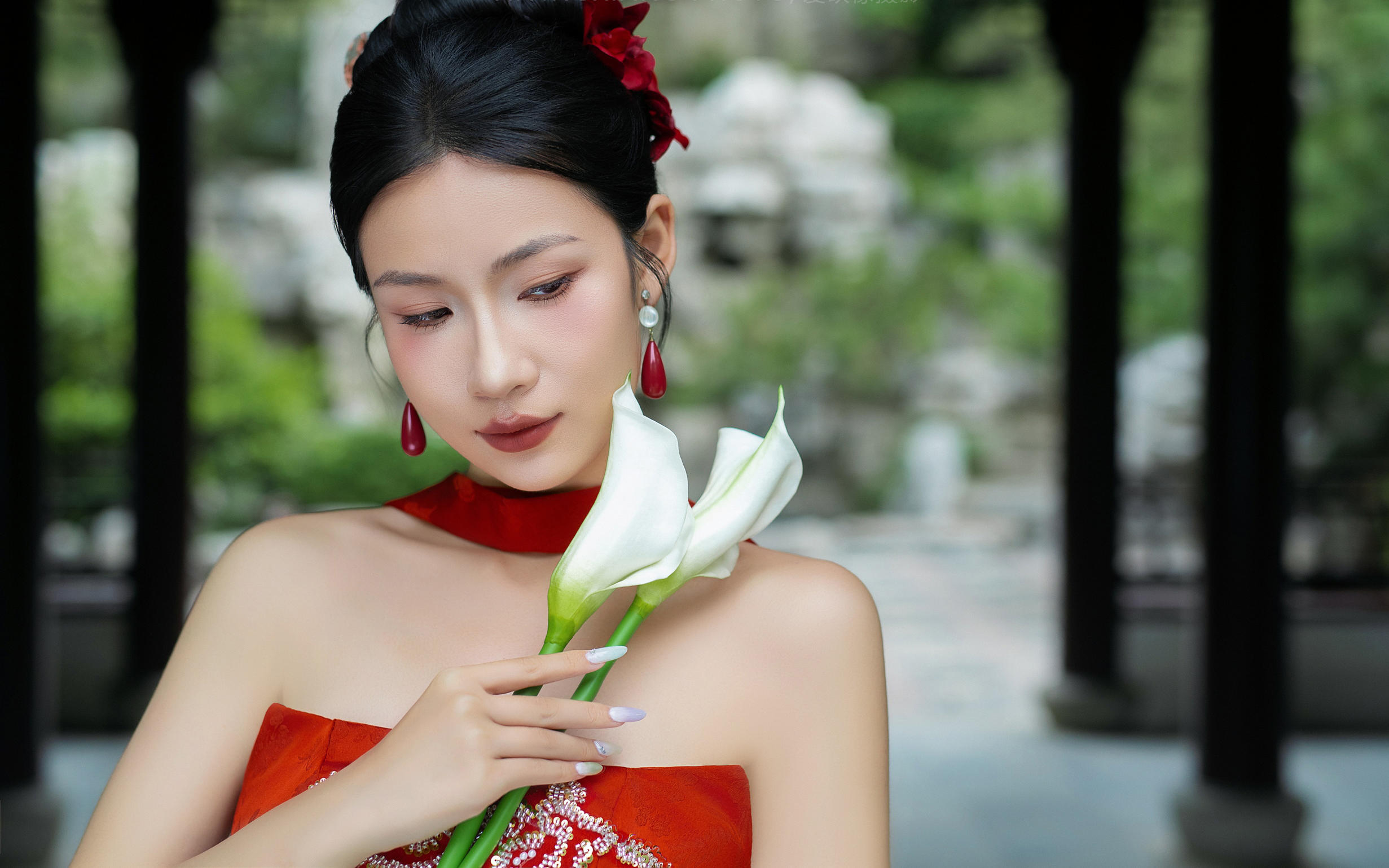 新中式园林婚纱照  
