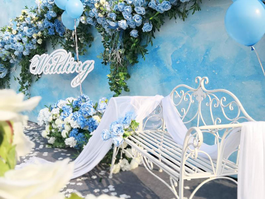 【艺空间婚礼】户外蓝白色系小清新婚礼《浅语》