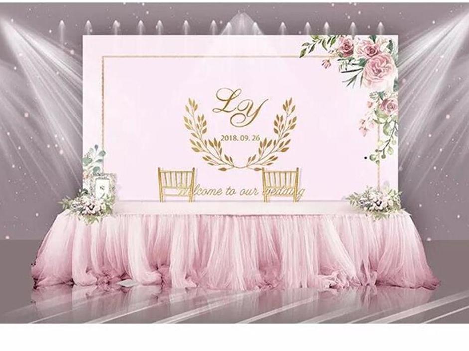 时光，也不能打败少女心。 浪漫的粉色婚礼现场