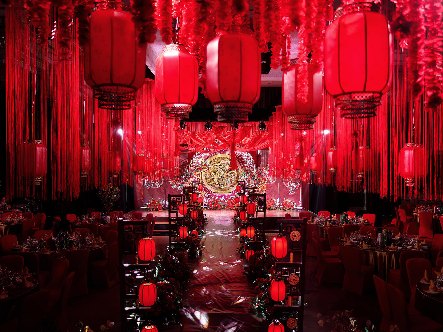 红色系中式婚礼 万豪酒店