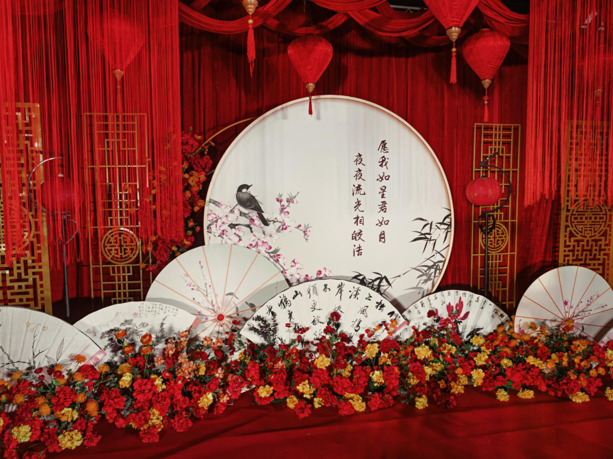 -缘-白色主题室内传统中式现场布置