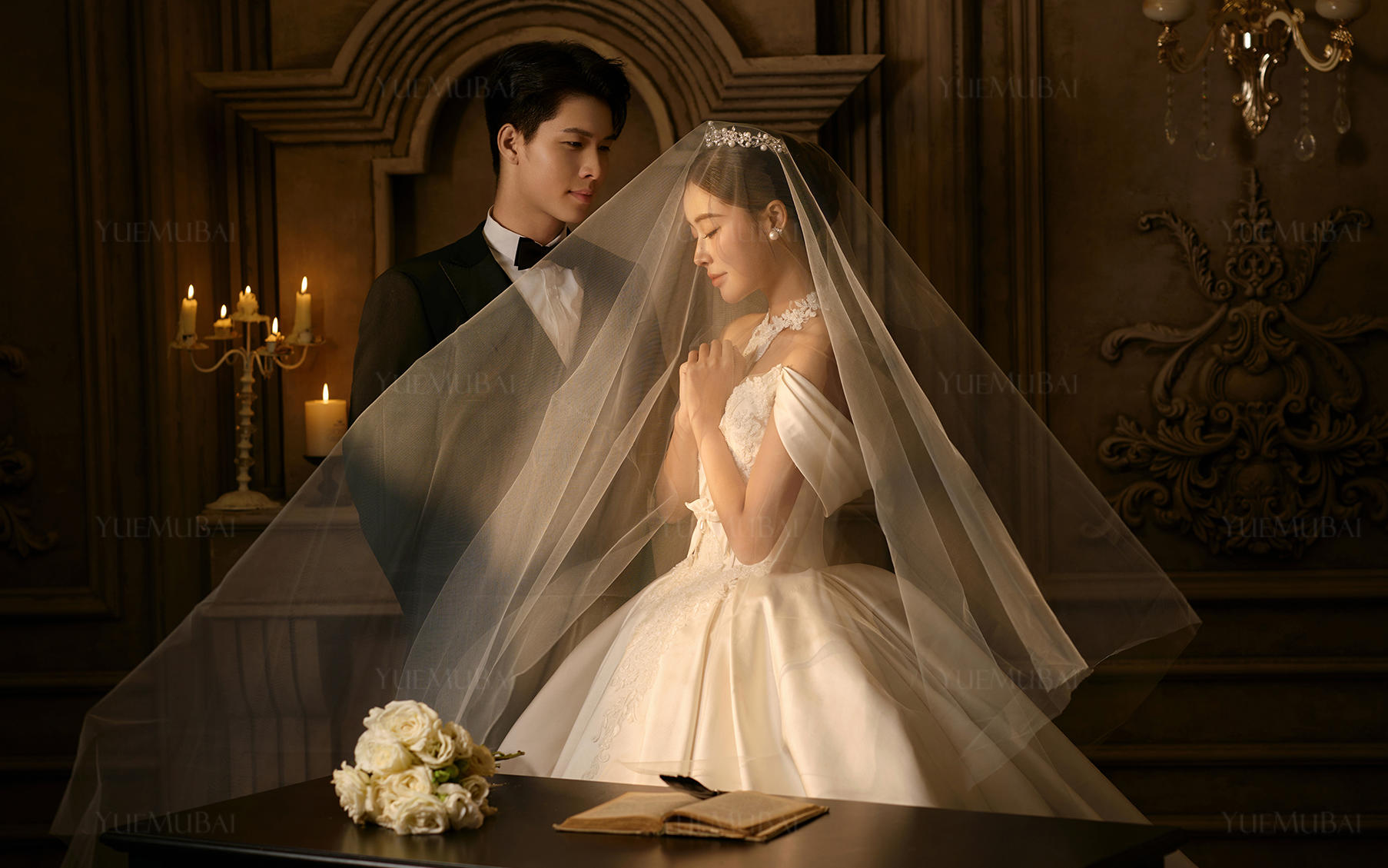 拍到了《婚礼签字》同款复古油画婚纱照