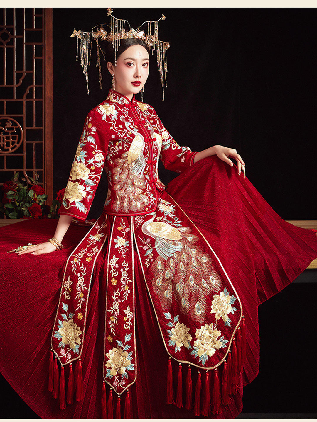 【壹品服饰】蓝色中式秀禾服经典款