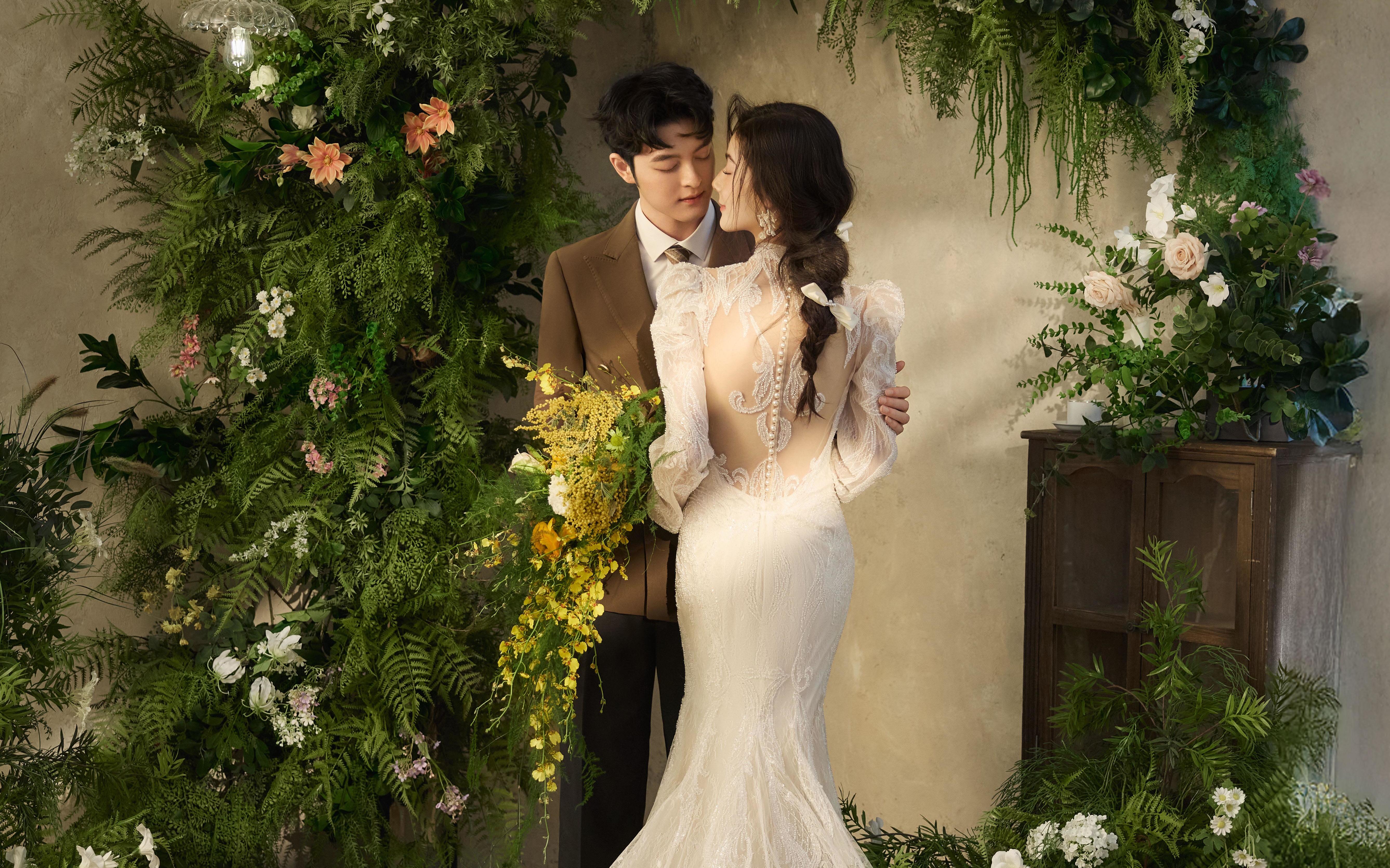 永恒画作/法式秘境花园复古风婚纱照